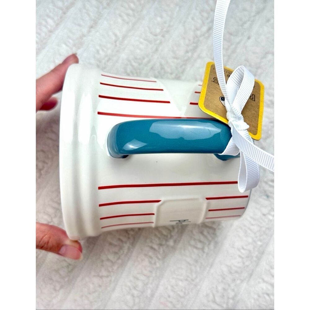NWT Gorgeous Rae Dunn Peanuts Snoopy Play Ball Baseball Double Sided Big Mug - Picture 4 of 12